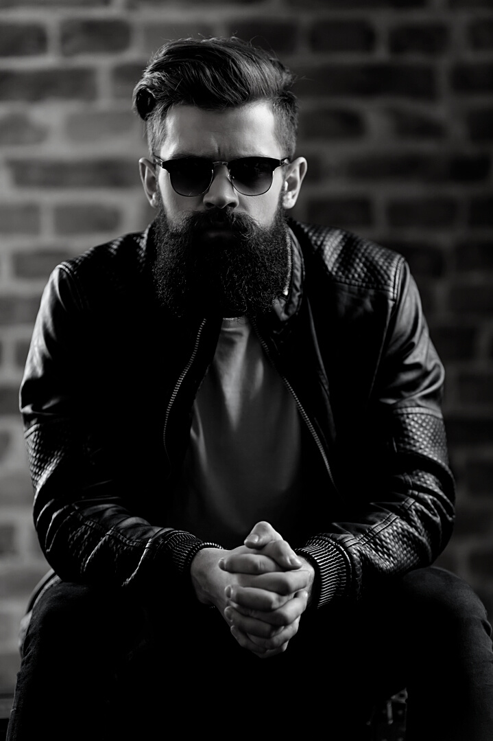 Stylish bearded man
